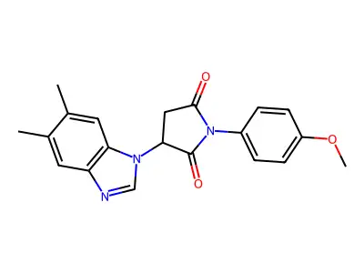 3-(5,6-dimethyl-1H-benzimidazol-1-yl)-1-(4-methoxyphenyl)-2,5-pyrrolidinedione structure