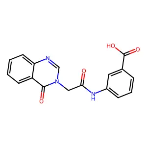 3-{[(4-oxoquinazolin-3(4H)-yl)acetyl]amino}benzoic acid structure