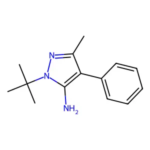 1-tert-butyl-3-methyl-4-phenyl-1H-pyrazol-5-amine structure