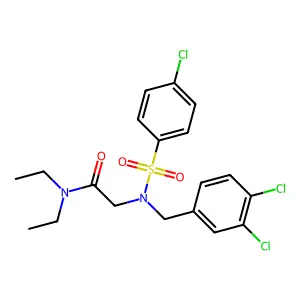 2-[[(4-chlorophenyl)sulfonyl](3,4-dichlorobenzyl)amino]-N,N-diethylacetamide structure
