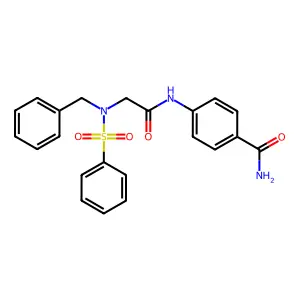 4-{[N-benzyl-N-(phenylsulfonyl)glycyl]amino}benzamide structure