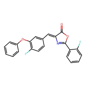 4-(4-fluoro-3-phenoxybenzylidene)-2-(2-fluorophenyl)-1,3-oxazol-5(4H)-one structure