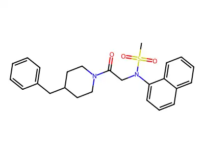 N-[2-(4-benzylpiperidin-1-yl)-2-oxoethyl]-N-naphthalen-1-ylmethanesulfonamide structure
