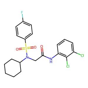 2-[cyclohexyl-(4-fluorophenyl)sulfonylamino]-N-(2,3-dichlorophenyl)acetamide structure