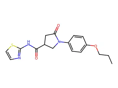 5-oxo-1-(4-propoxyphenyl)-N-(1,3-thiazol-2-yl)pyrrolidine-3-carboxamide structure