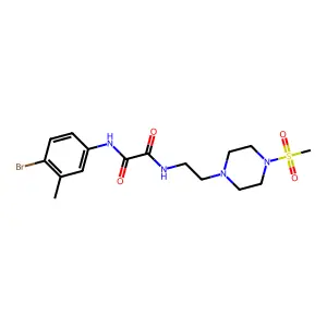 N'-(4-bromo-3-methylphenyl)-N-[2-(4-methylsulfonylpiperazin-1-yl)ethyl]oxamide structure