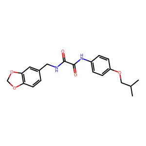 N-(1,3-benzodioxol-5-ylmethyl)-N'-[4-(2-methylpropoxy)phenyl]oxamide structure
