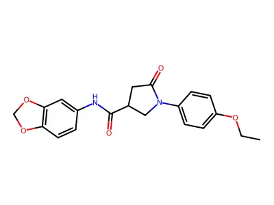 N-(1,3-benzodioxol-5-yl)-1-(4-ethoxyphenyl)-5-oxopyrrolidine-3-carboxamide structure