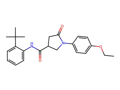 N-(2-tert-butylphenyl)-1-(4-ethoxyphenyl)-5-oxopyrrolidine-3-carboxamide structure