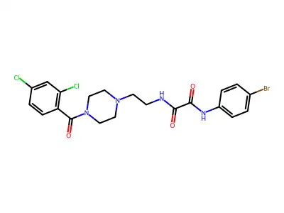 N'-(4-bromophenyl)-N-[2-[4-(2,4-dichlorobenzoyl)piperazin-1-yl]ethyl]oxamide structure