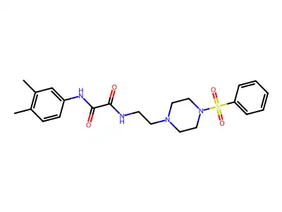 N-[2-[4-(benzenesulfonyl)piperazin-1-yl]ethyl]-N'-(3,4-dimethylphenyl)oxamide structure
