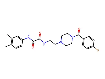 N-[2-[4-(4-bromobenzoyl)piperazin-1-yl]ethyl]-N'-(3,4-dimethylphenyl)oxamide structure