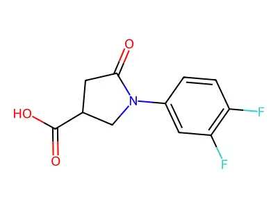 1-(3,4-Difluorophenyl)-5-oxopyrrolidine-3-carboxylic acid structure