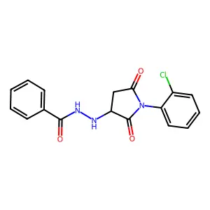 N'-[1-(2-chlorophenyl)-2,5-dioxopyrrolidin-3-yl]benzohydrazide structure