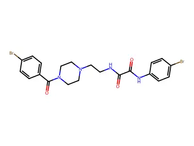 N-[2-[4-(4-bromobenzoyl)piperazin-1-yl]ethyl]-N'-(4-bromophenyl)oxamide structure
