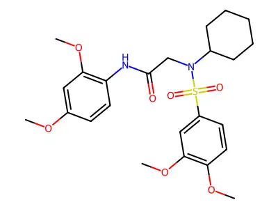 2-[cyclohexyl-(3,4-dimethoxyphenyl)sulfonylamino]-N-(2,4-dimethoxyphenyl)acetamide structure