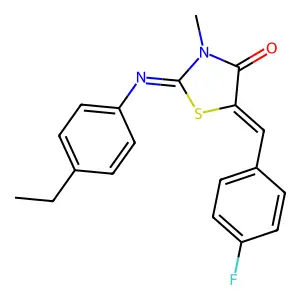 2-[(4-Ethylphenyl)imino]-5-(4-fluorobenzylidene)-3-methyl-1,3-thiazolidin-4-one structure