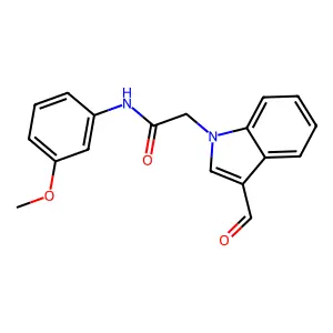 2-(3-formyl-1H-indol-1-yl)-N-(3-methoxyphenyl)acetamide structure
