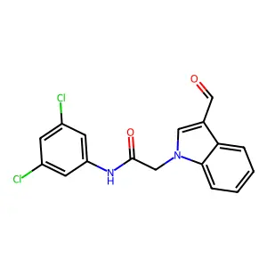 N-(3,5-dichlorophenyl)-2-(3-formyl-1H-indol-1-yl)acetamide structure