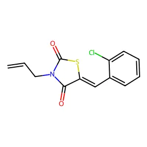 (5E)-5-[(2-chlorophenyl)methylidene]-3-prop-2-enyl-1,3-thiazolidine-2,4-dione structure
