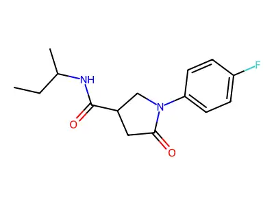 N-butan-2-yl-1-(4-fluorophenyl)-5-oxopyrrolidine-3-carboxamide structure