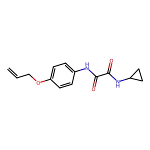 N-cyclopropyl-N'-(4-prop-2-enoxyphenyl)oxamide structure