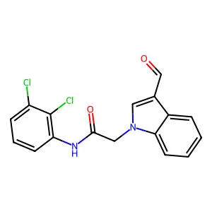 N-(2,3-dichlorophenyl)-2-(3-formyl-1H-indol-1-yl)acetamide structure