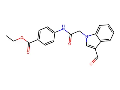 Ethyl 4-[[2-(3-formylindol-1-yl)acetyl]amino]benzoate structure