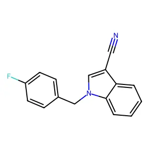 1-(4-fluorobenzyl)-1H-indole-3-carbonitrile structure