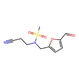 N-(2-cyanoethyl)-N-[(5-formylfuran-2-yl)methyl]methanesulfonamide structure