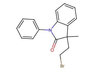 3-(2-bromoethyl)-3-methyl-1-phenyl-1,3-dihydro-2H-indol-2-one structure