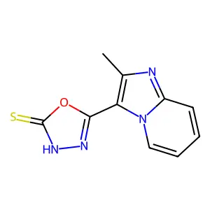 5-(2-methylimidazo[1,2-a]pyridin-3-yl)-1,3,4-oxadiazole-2(3H)-thione structure