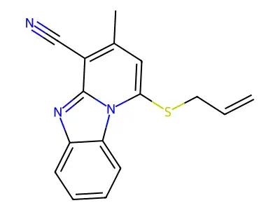 1-(Allylthio)-3-methylpyrido[1,2-a]benzimidazole-4-carbonitrile structure