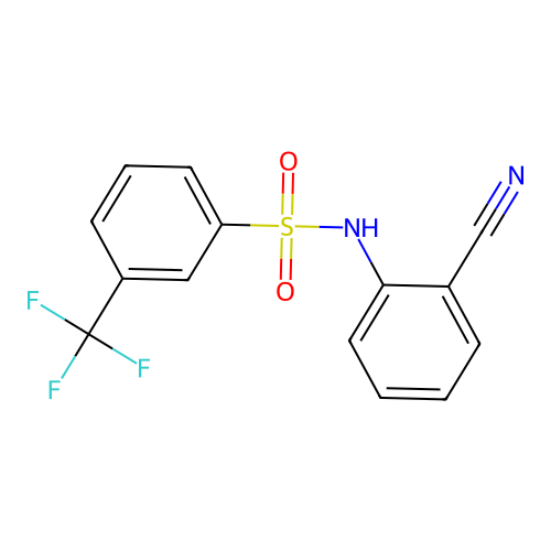 N-(2-cyanophenyl)-3-(trifluoromethyl)benzenesulfonamide structure
