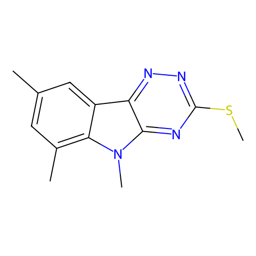 5,6,8-trimethyl-3-(methylsulfanyl)-5H-[1,2,4]triazino[5,6-b]indole structure
