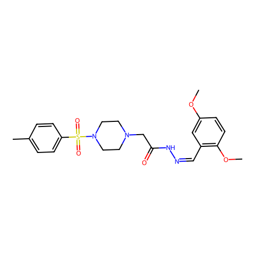 (Z)-N'-(2,5-dimethoxybenzylidene)-2-(4-tosylpiperazin-1-yl)acetohydrazide structure