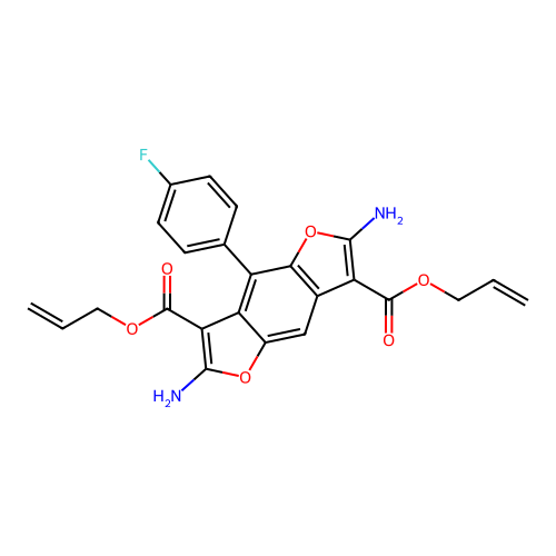 Diallyl 2,6-diamino-4-(4-fluorophenyl)furo[2,3-f][1]benzofuran-3,7-dicarboxylate structure