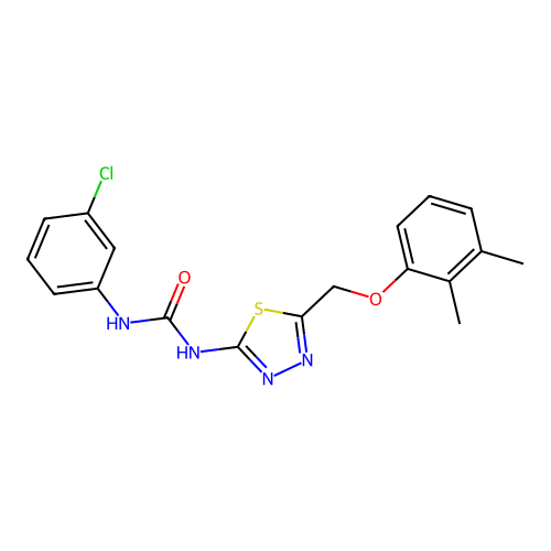 1-(3-Chlorophenyl)-3-(5-((2,3-dimethylphenoxy)methyl)-1,3,4-thiadiazol-2-yl)urea structure