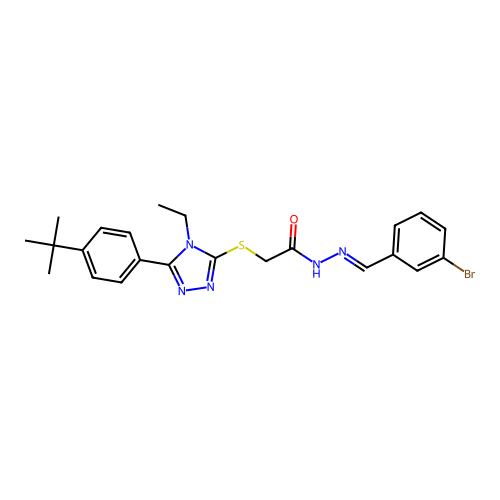 N'-[(E)-(3-bromophenyl)methylidene]-2-{[5-(4-tert-butylphenyl)-4-ethyl-4H-1,2,4-triazol-3-yl]sulfanyl}acetohydrazide structure
