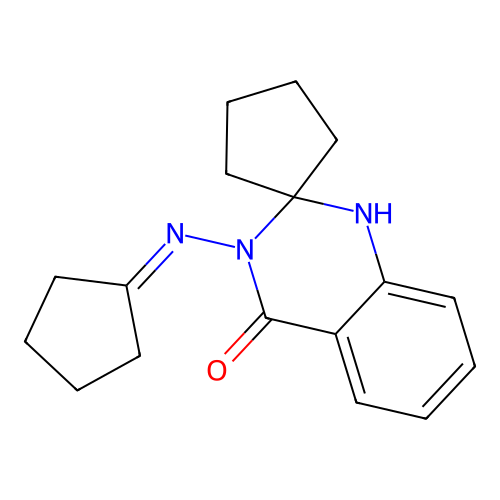 3'-(cyclopentylideneamino)-1'H-spiro[cyclopentane-1,2'-quinazolin]-4'(3'H)-one structure