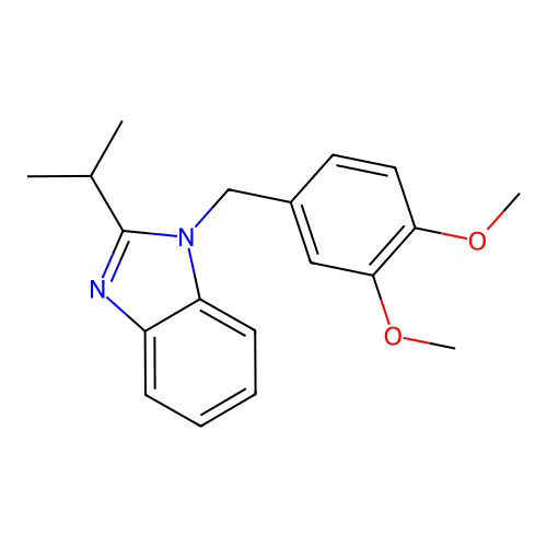 1,2-Dimethoxy-4-{[2-(methylethyl)benzimidazolyl]methyl}benzene structure