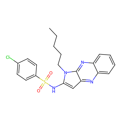 4-chloro-N-(1-pentyl-1H-pyrrolo[2,3-b]quinoxalin-2-yl)benzenesulfonamide structure