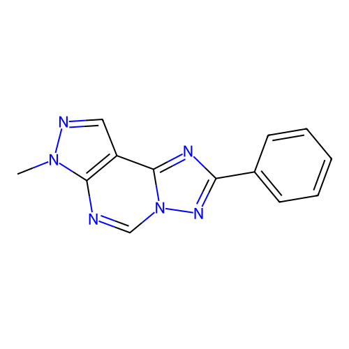 7-methyl-2-phenyl-7H-pyrazolo[4,3-e][1,2,4]triazolo[1,5-c]pyrimidine structure