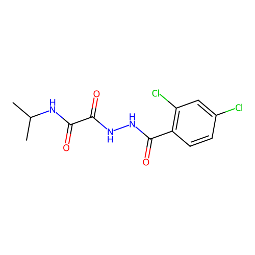 2-{2-[(2,4-dichlorophenyl)carbonyl]hydrazinyl}-2-oxo-N-(propan-2-yl)acetamide structure