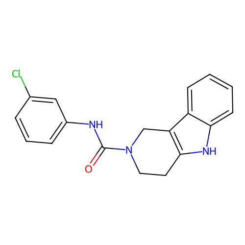 N-(3-chlorophenyl)-1,3,4,5-tetrahydro-2H-pyrido[4,3-b]indole-2-carboxamide structure