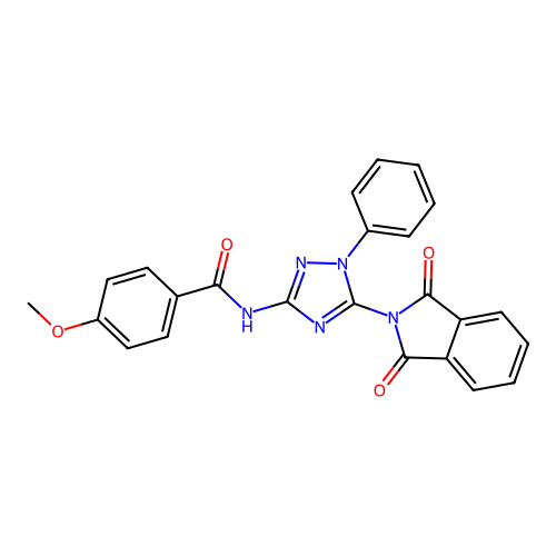 N-[5-(1,3-dioxo-1,3-dihydro-2H-isoindol-2-yl)-1-phenyl-1H-1,2,4-triazol-3-yl]-4-methoxybenzamide structure
