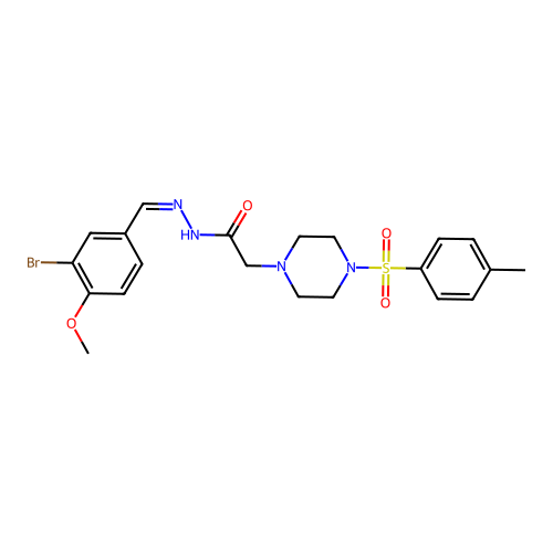 N'-[(Z)-(3-bromo-4-methoxyphenyl)methylidene]-2-{4-[(4-methylphenyl)sulfonyl]piperazin-1-yl}acetohydrazide structure