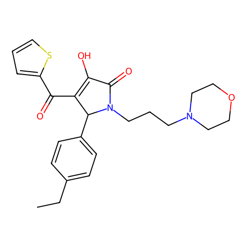 2-(4-ethylphenyl)-4-hydroxy-1-(3-morpholin-4-ylpropyl)-3-(thiophene-2-carbonyl)-2H-pyrrol-5-one structure