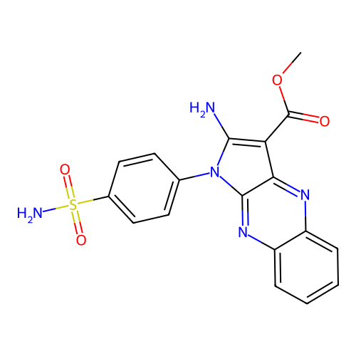 methyl 2-amino-1-(4-sulfamoylphenyl)-1H-pyrrolo[2,3-b]quinoxaline-3-carboxylate structure