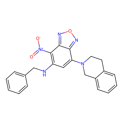 N-benzyl-7-(3,4-dihydroisoquinolin-2(1H)-yl)-4-nitro-2,1,3-benzoxadiazol-5-amine structure